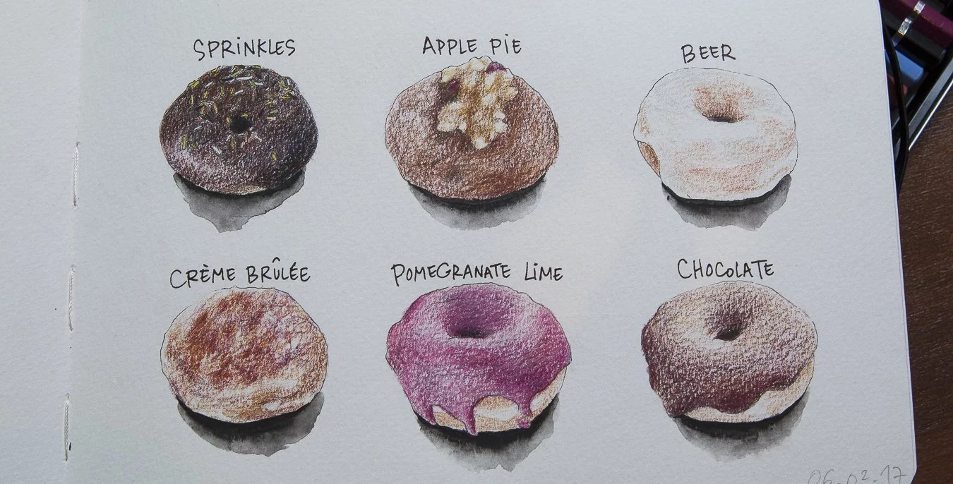 illustration de doughnuts paR Eliane Cheung